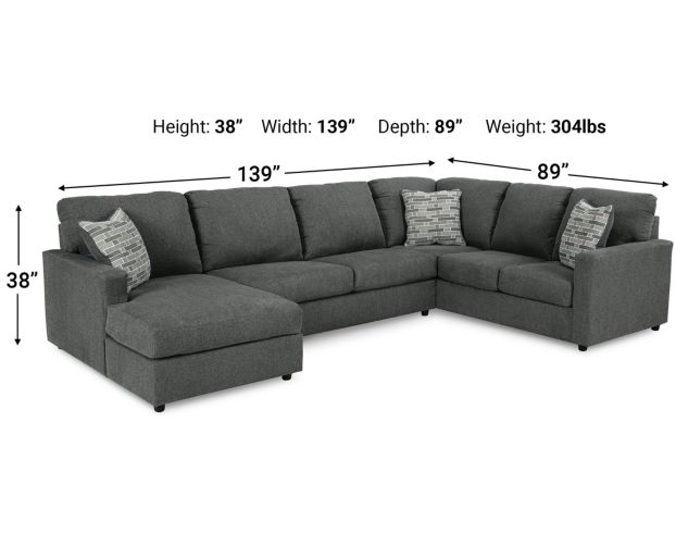 Ashley Edenfield Gray 3-Piece Sectional with Left Chaise large image number 6