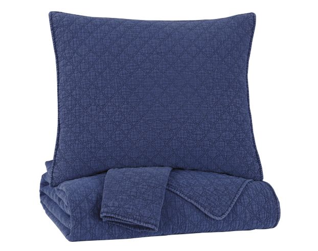 Ashley Ryter Navy 3-Piece Queen Coverlet large image number 3