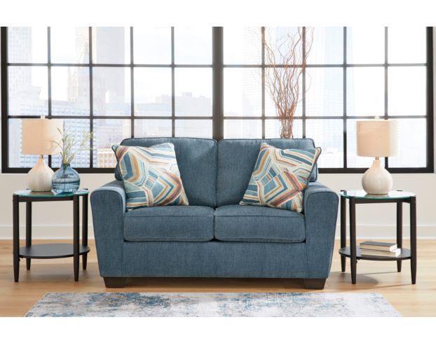 Ashley Cashton Blue Loveseat large image number 7