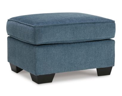 Ashley Cashton Blue Ottoman