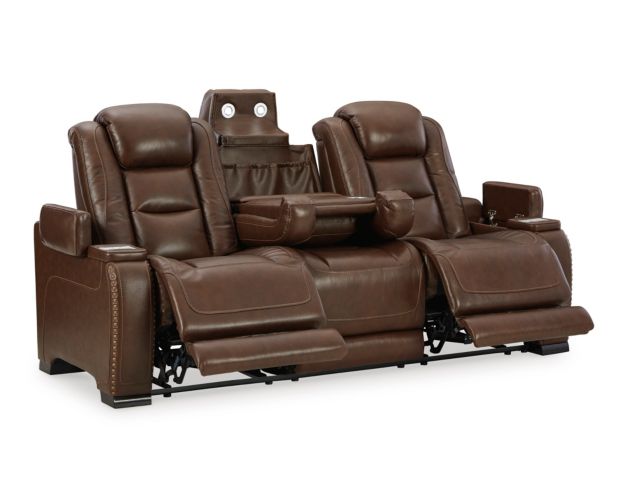 Ashley Man-Den Leather Power Reclining Sofa large image number 2