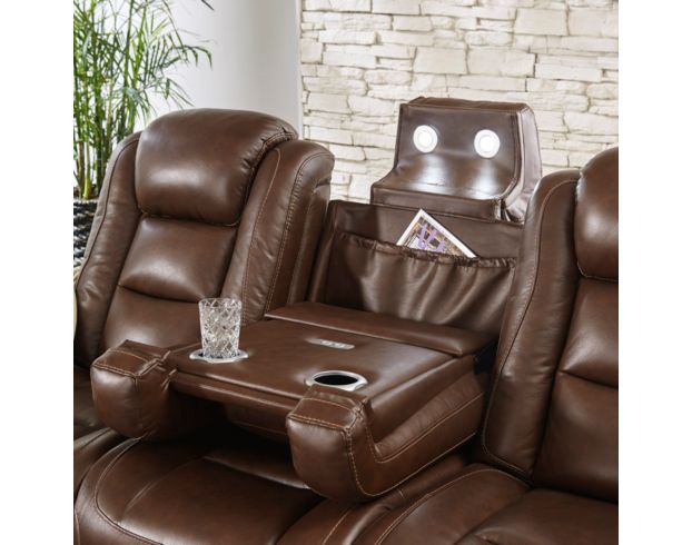 Ashley Man-Den Leather Power Reclining Sofa large image number 7