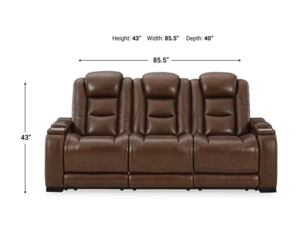 Ashley Man-Den Leather Power Reclining Sofa large image number 10