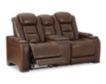 Ashley Man-Den Leather Power Recline Console Loveseat small image number 3