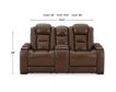 Ashley Man-Den Leather Power Recline Console Loveseat small image number 11