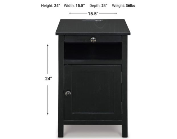 Ashley Treytown Black Chairside Table large image number 13