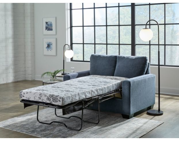 Ashley Rannis Navy Twin Sleeper Loveseat large image number 7