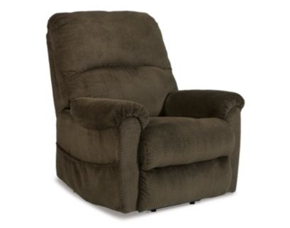 Ashley Shadowboxer Chocolate Fabric Power Lift Recliner