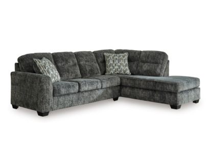 Ashley Lonoke Gunmetal 2-Piece Sectional w/ Right Chaise