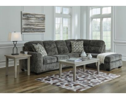 Ashley Lonoke Gunmetal 2-Piece Sectional w/ Right Chaise