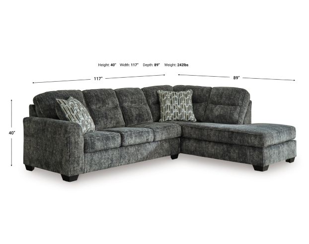 Ashley Lonoke Gunmetal 2-Piece Sectional w/ Right Chaise large image number 6