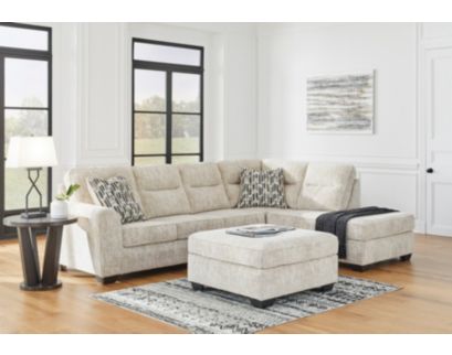 Ashley Lonoke Parchment 2-Piece Sectional w/ Right Chaise