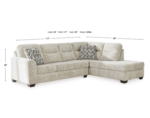 Ashley Lonoke Parchment 2-Piece Sectional w/ Right Chaise large image number 8
