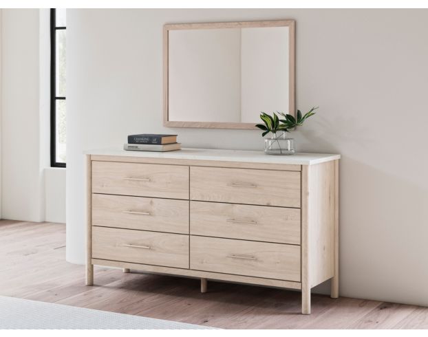 Ashley Cadmori Natural Beige Dresser & Mirror large image number 7