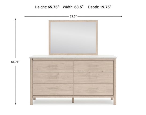 Ashley Cadmori Natural Beige Dresser & Mirror large image number 9