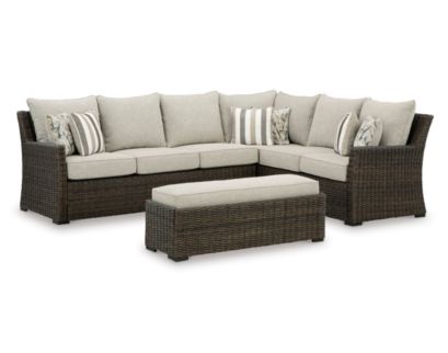 Ashley Brook Ranch Outdoor Sectional with Bench