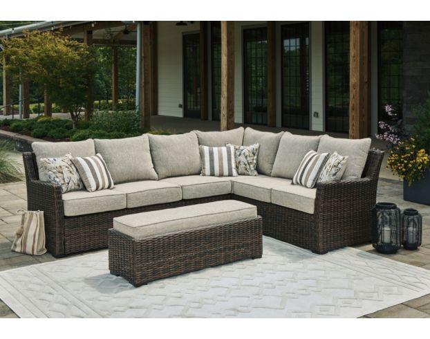 Ashley Brook Ranch Outdoor Sectional with Bench large image number 5