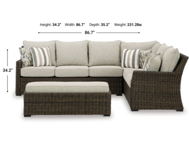 Ashley Brook Ranch Outdoor Sectional with Bench large image number 11