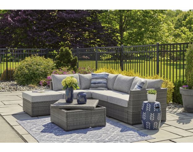 Ashley Petal Road Outdoor Sectional, Ottoman, & Table (Set of 4) large image number 5