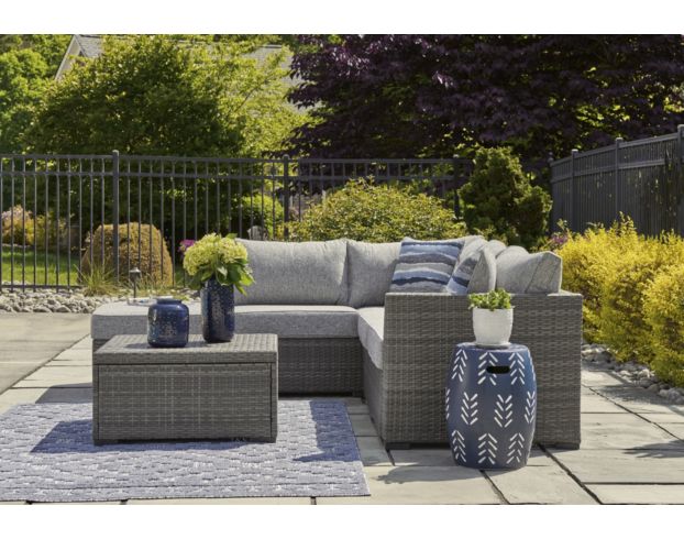 Ashley Petal Road Outdoor Sectional, Ottoman, & Table (Set of 4) large image number 6
