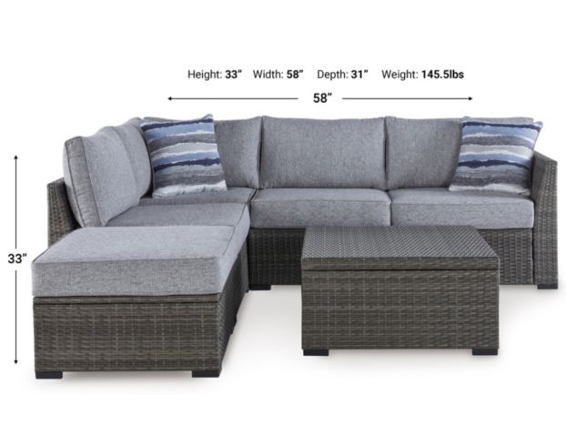 Ashley Petal Road Outdoor Sectional, Ottoman, & Table (Set of 4) large image number 11