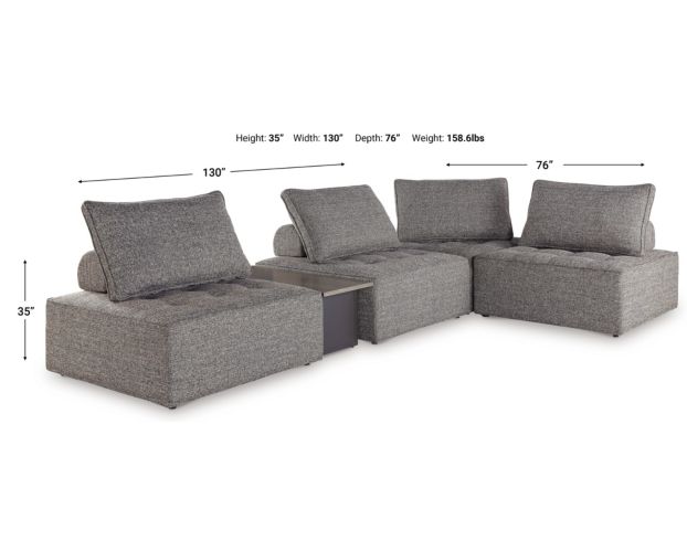 Ashley Bree Zee 5-Piece Outdoor Modular Sectional with End Table large image number 6