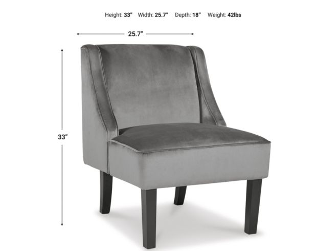Ashley Janesley Gray Velvet Accent Chair large image number 6