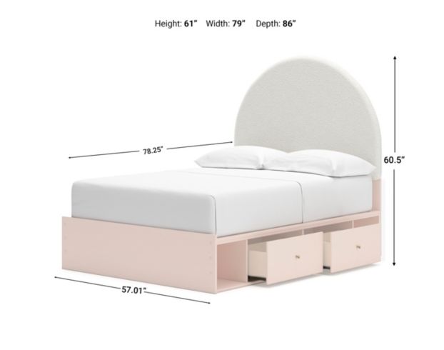 Ashley Wistenpine Full Blush Underbed Storage Bed large image number 5