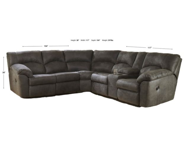 Ashley Tambo Pewter 2-Piece Manual Reclining Sectional large image number 6