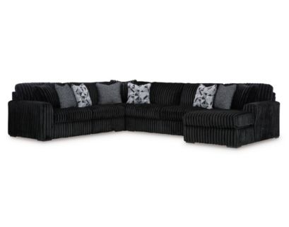 Ashley Midnight-Madness Onyx 4-Piece Sectional w/ RAF Chaise