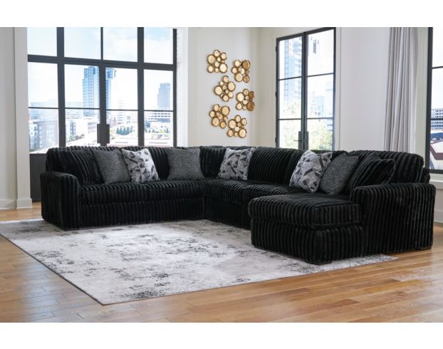 Ashley Midnight-Madness Onyx 4-Piece Sectional w/ RAF Chaise large image number 1