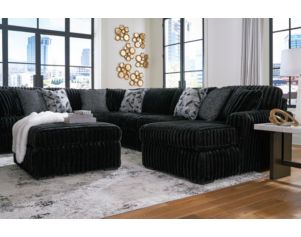 Ashley Midnight-Madness Onyx 4-Piece Sectional w/ RAF Chaise