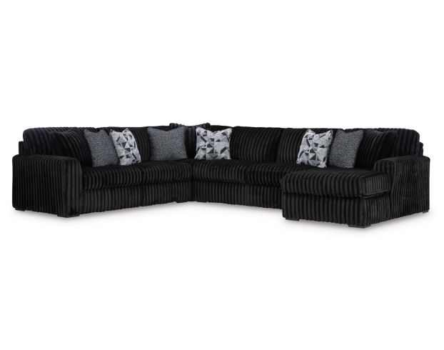 Ashley Midnight-Madness Onyx 4-Piece Sectional w/ RAF Chaise large image number 3