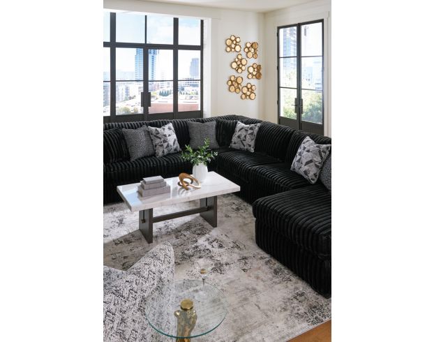 Ashley Midnight-Madness Onyx 4-Piece Sectional w/ RAF Chaise large image number 5