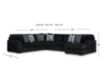 Ashley Midnight-Madness Onyx 4-Piece Sectional w/ RAF Chaise small image number 8