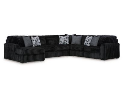 Ashley Midnight-Madness Onyx 4-Piece Sectional w/ LAF Chaise