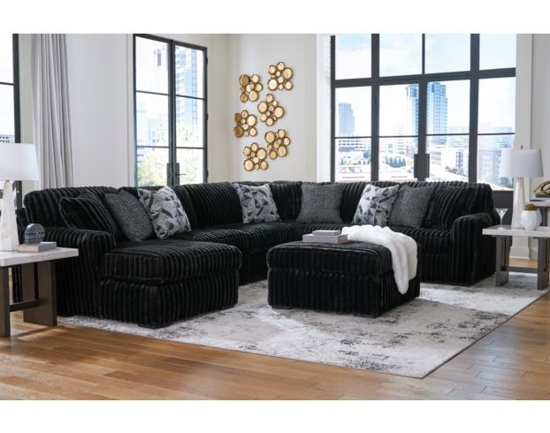 Ashley Midnight-Madness Onyx 4-Piece Sectional w/ LAF Chaise large image number 1