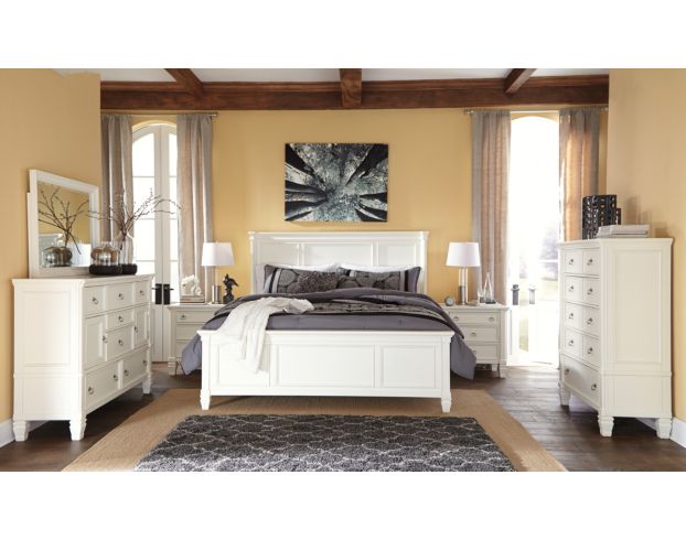 Ashley Prentice Contemporary White Queen Bed large image number 4