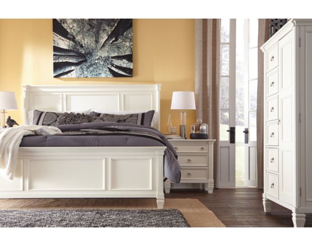 Ashley Prentice Contemporary White Queen Bed large image number 6