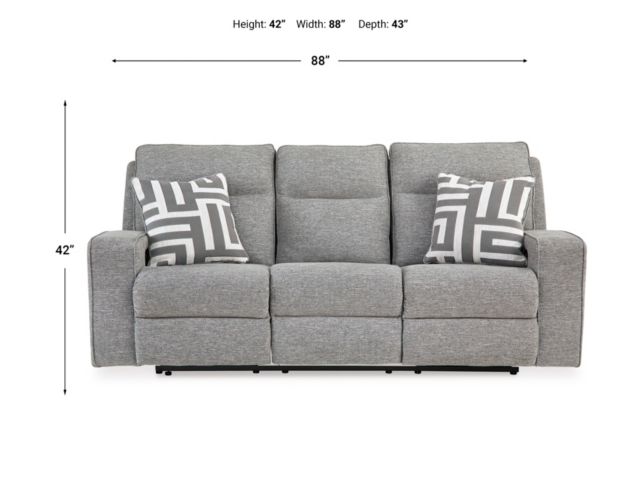 Ashley Biscoe Pewter Power Reclining Sofa large image number 8