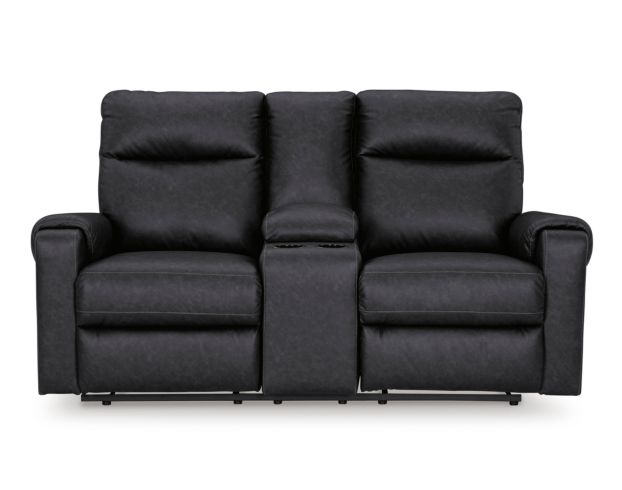 Ashley Axellton Carbon Power Reclining Loveseat with Console large image number 1