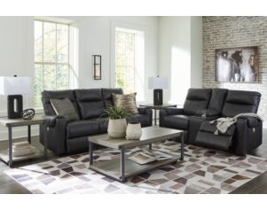 Ashley Axellton Carbon Power Reclining Loveseat with Console