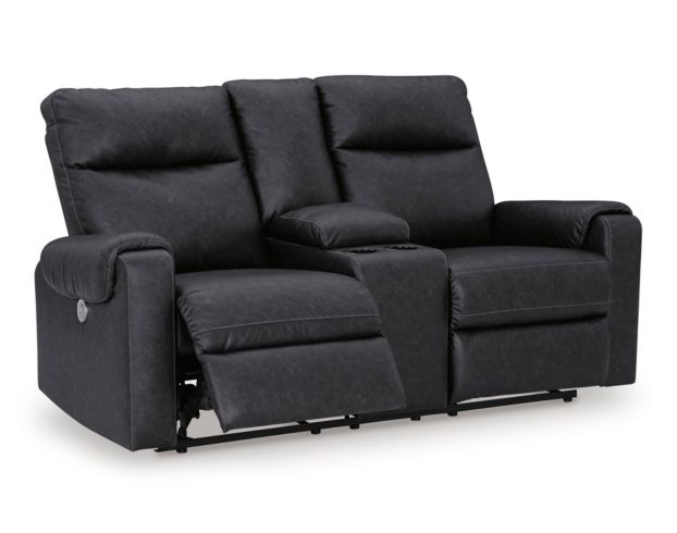 Ashley Axellton Carbon Power Reclining Loveseat with Console large image number 4