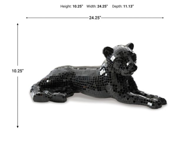 Ashley 24-Inch Black Drice Panther Sculpture large image number 8