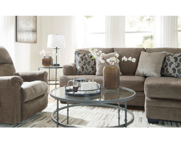 Ashley Ead Sofa, 4 Accent Throw Pillows, Foam, Nutmeg Brown Polyester 92 Inch