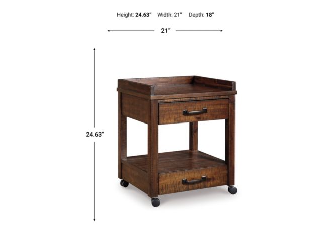 Ashley Furniture Industries In Baldridge 2-Drawer Printer Stand with USB Charging large image number 5