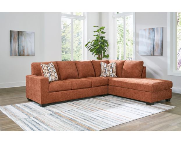 Ashley Aviemore Orange 2 Piece Sectional w/ RAF Chaise large image number 3