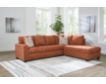 Ashley Aviemore Orange 2 Piece Sectional w/ RAF Chaise small image number 3