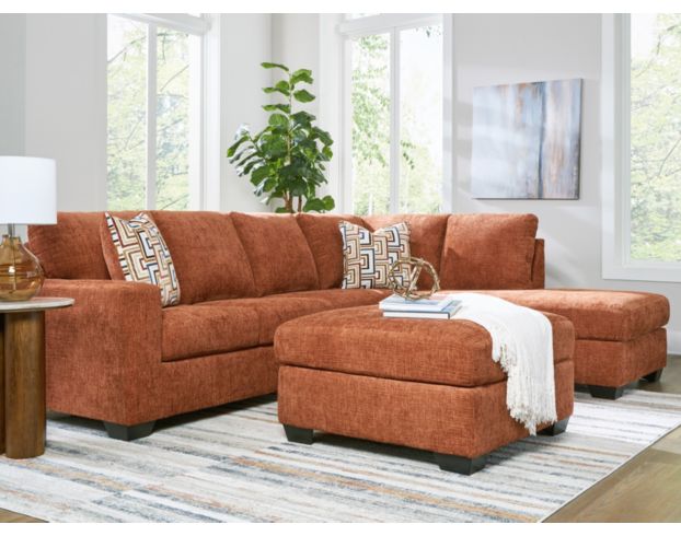 Ashley Aviemore Orange 2 Piece Sectional w/ RAF Chaise large image number 5