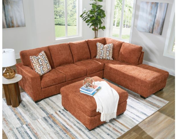 Ashley Aviemore Orange 2 Piece Sectional w/ RAF Chaise large image number 7